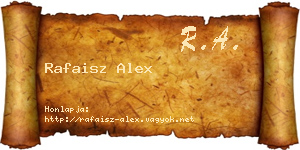 Rafaisz Alex névjegykártya